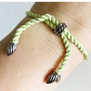 David Yurman Black Adjustable Sterling Silver Silk Bracelet
